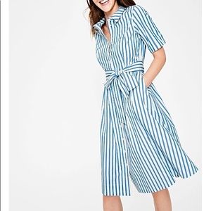 Boden Anastasia Stripe Shirt Dress, Blue/White